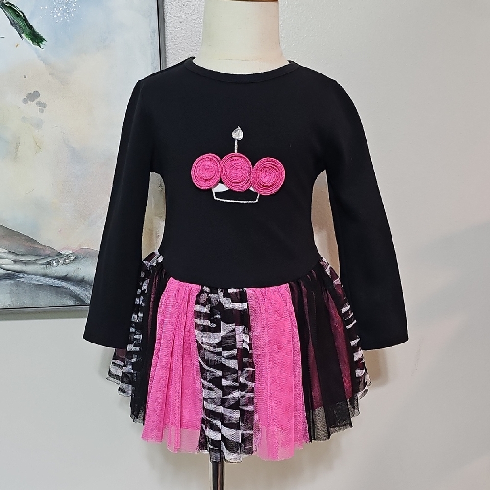 🧁 Girls Cupcake Birthday Tutu Dress Size 4T